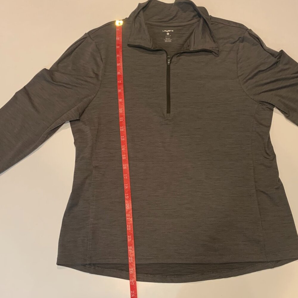 EUC LAYER 8 Qwick Dry Women's 1/4 Zip Pullover XL Light Olive (Almost Gray) - Picture 12 of 15